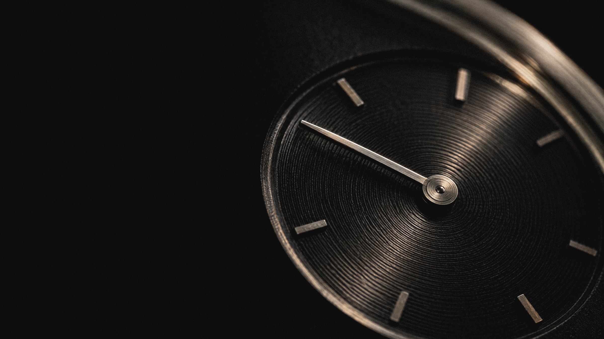 Chronograph subdial, close-up, near monochrome